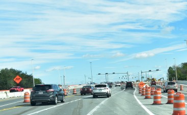 A temporary 3rd eastbound SR 56 lane opened on November 22, 2021 (11/22/2021 photo)