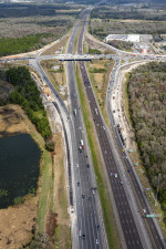 Looking north over I-75 towards SR 56 - reconstructing the interchange to a diverging diamond (2/15/2021 photo)