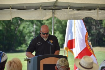 David Bailey, City of Brooksville Council Member, addresses the crowd (5.22.2024 photo)