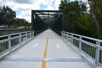 The Good Neighbor Trail bridge next to Broad Street over the railroad tracks is open for public use (5.22.2024 photo)
