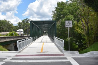 Bicyclists and pedestrians are welcome to use the Good Neighbor Trail - but motor vehicles are not permitted (5.22.2024 photo)