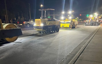 Paving on westbound SR 54 approaching Madison Street.