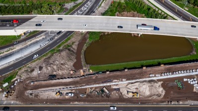 Westbound SR 60 widening from Spruce St/TIA to Memorial Highway (July 2024)
